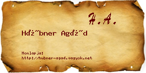 Hübner Agád névjegykártya